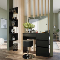 Vicco Scaffale ad angolo Nero 28 x 175.4 cm con 5 scomparti