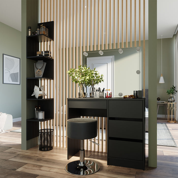 Vicco Scaffale ad angolo Nero 28 x 175.4 cm con 5 scomparti