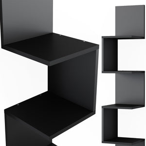 Vicco Scaffale ad angolo Nero 28 x 175.4 cm con 5 scomparti
