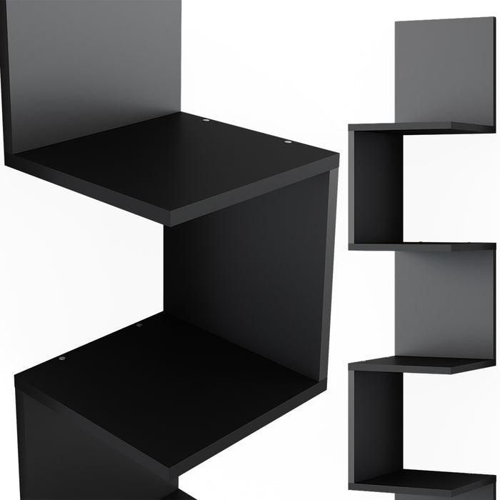 Vicco Scaffale ad angolo Nero 28 x 175.4 cm con 5 scomparti