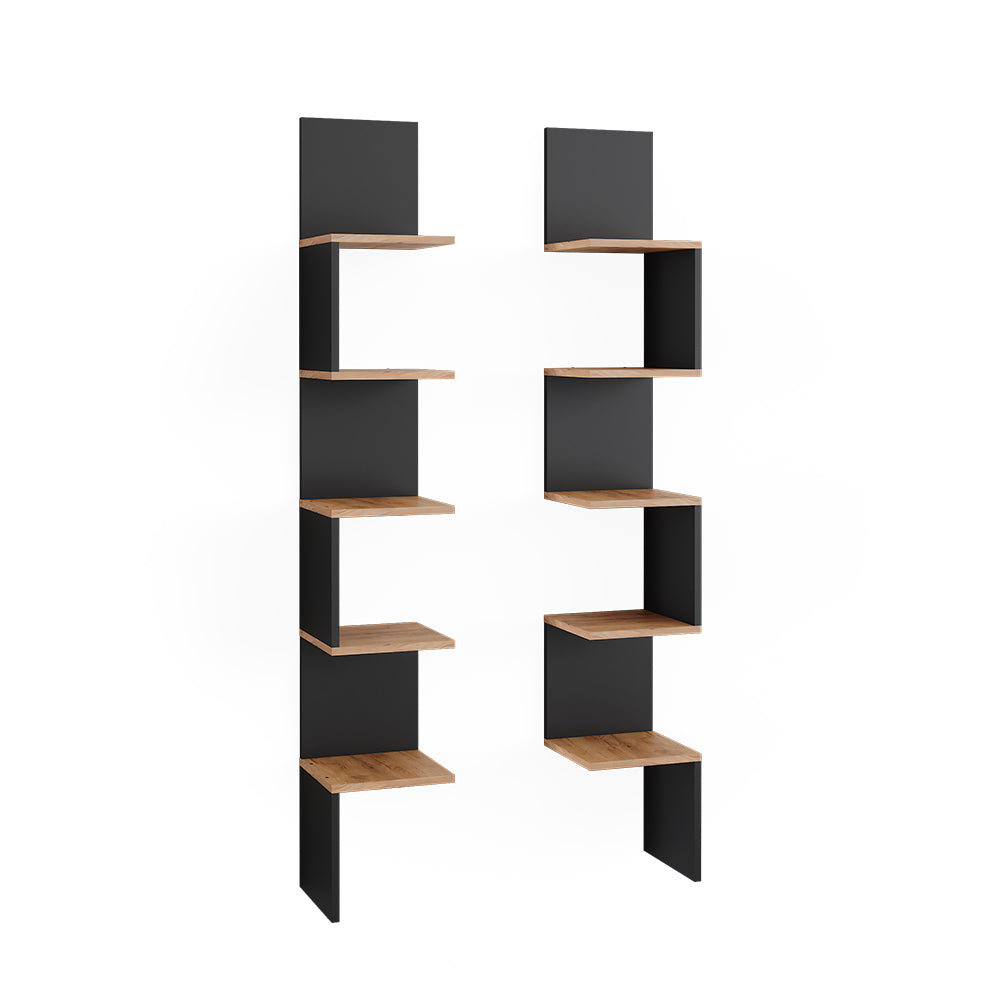 Vicco Libreria angolare da terra Antracite 28 x 175.4 cm Set di 2