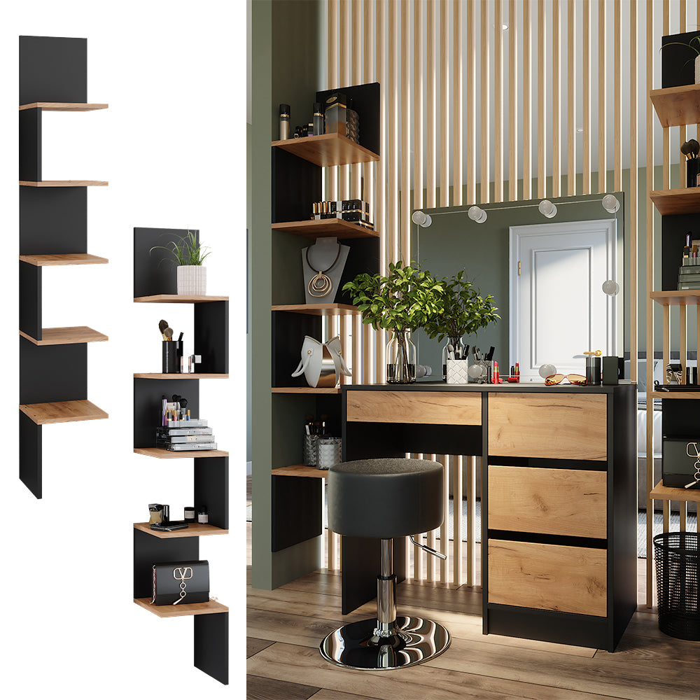 Vicco Libreria angolare da terra Antracite 28 x 175.4 cm Set di 2