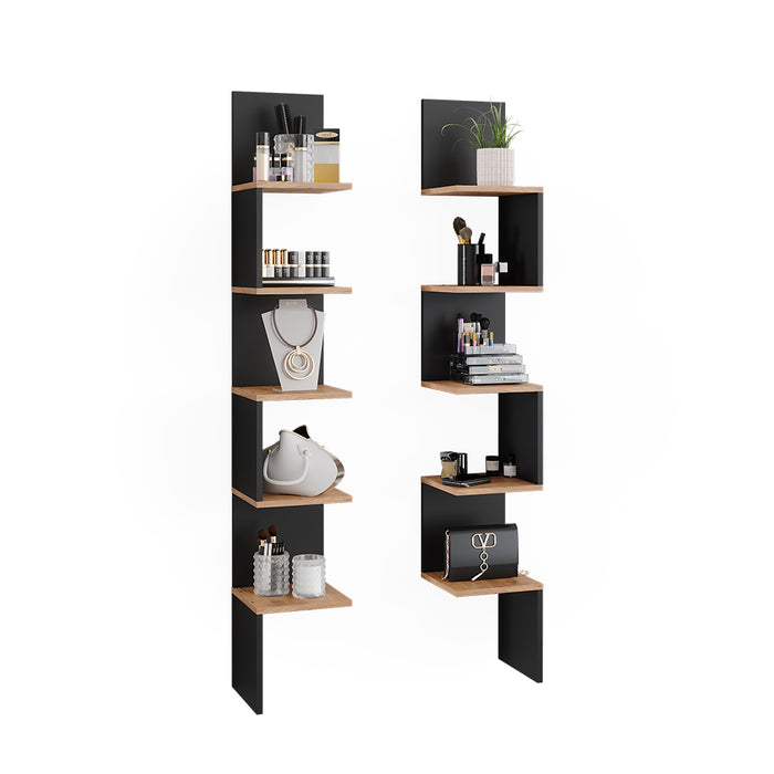 Vicco Libreria angolare da terra Antracite 28 x 175.4 cm Set di 2