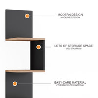 Vicco Libreria angolare da terra Antracite 28 x 175.4 cm Set di 2