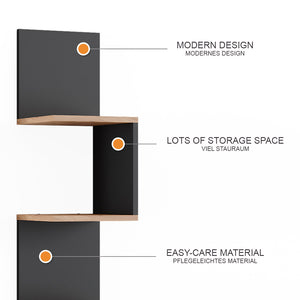 Vicco Libreria angolare da terra Antracite 28 x 175.4 cm Set di 2