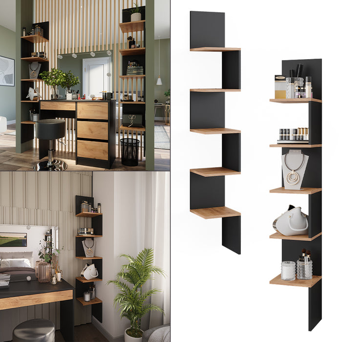 Vicco Libreria angolare da terra Antracite 28 x 175.4 cm Set di 2