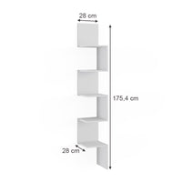 Vicco Libreria angolare da terra Bianco 28 x 175.4 cm Set di 2