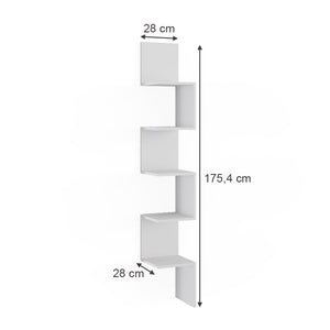 Vicco Libreria angolare da terra Bianco 28 x 175.4 cm Set di 2