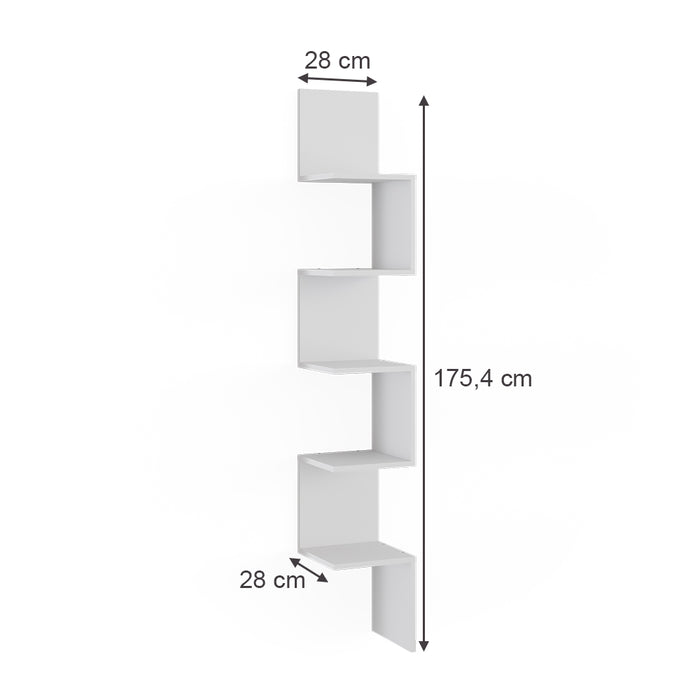 Vicco Libreria angolare da terra Bianco 28 x 175.4 cm Set di 2