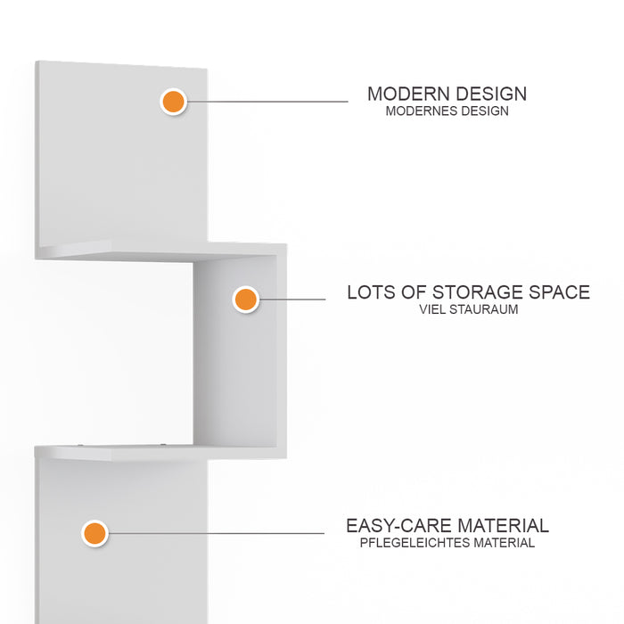 Vicco Libreria angolare da terra Bianco 28 x 175.4 cm Set di 2