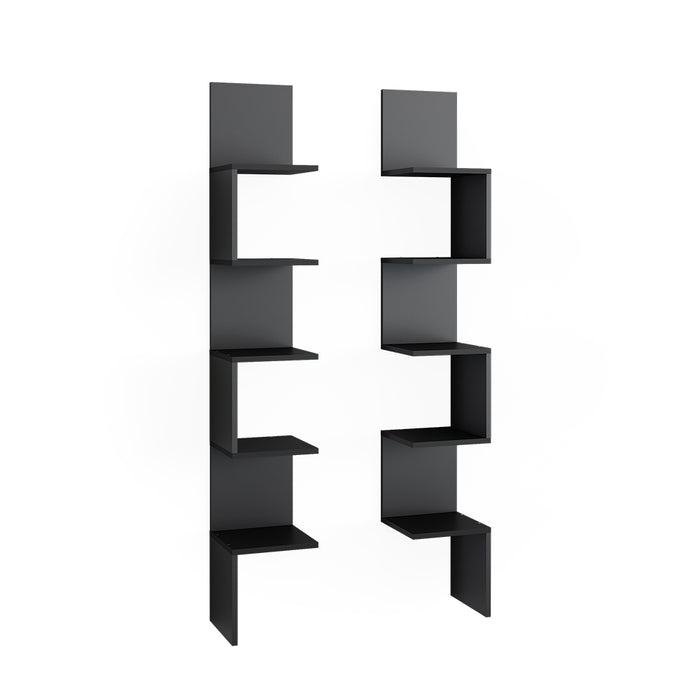 Vicco Libreria angolare da terra Nero 28 x 175.4 cm Set di 2