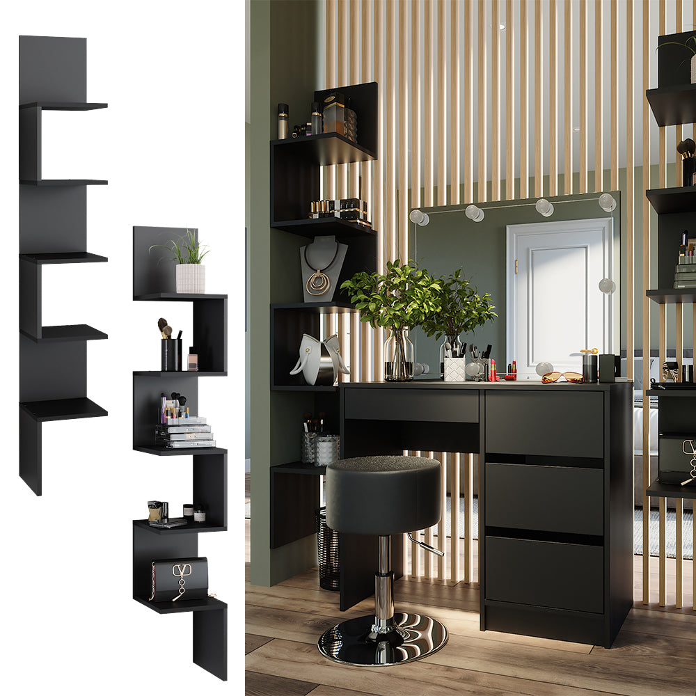 Vicco Libreria angolare da terra Nero 28 x 175.4 cm Set di 2