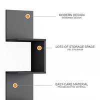 Vicco Libreria angolare da terra Nero 28 x 175.4 cm Set di 2