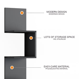 Vicco Libreria angolare da terra Nero 28 x 175.4 cm Set di 2