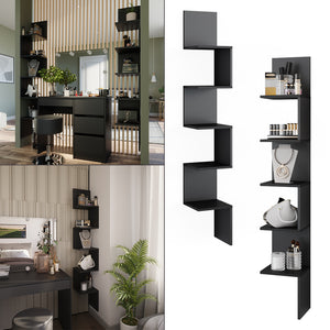 Vicco Libreria angolare da terra Nero 28 x 175.4 cm Set di 2