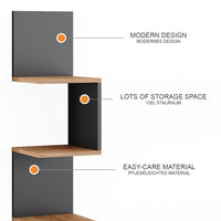 Vicco Libreria angolare da terra Antracite 28 x 116.4 cm Set di 2