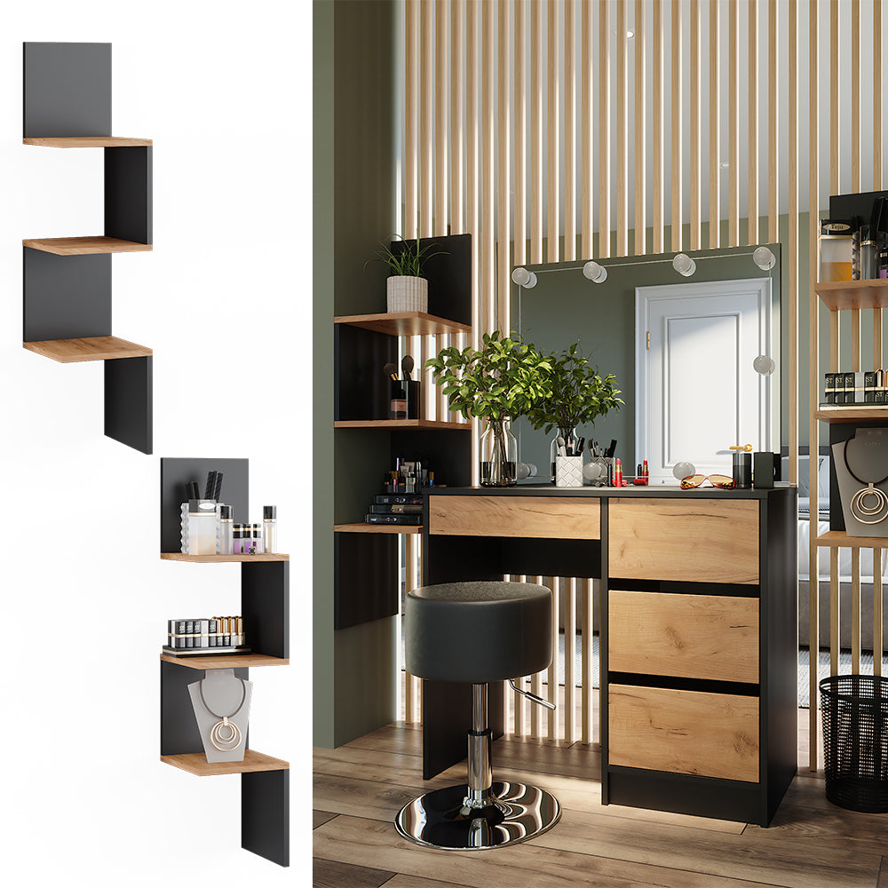 Vicco Libreria angolare da terra Antracite 28 x 116.4 cm Set di 2