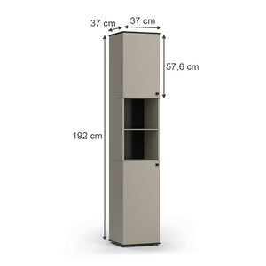 Vicco Armadio per il bagno Grigio 37 x 192 cm con 2 porte