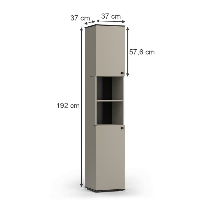 Vicco Armadio per il bagno Grigio 37 x 192 cm con 2 porte