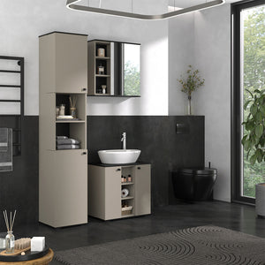 Vicco Armadio per il bagno Grigio 37 x 192 cm con 2 porte