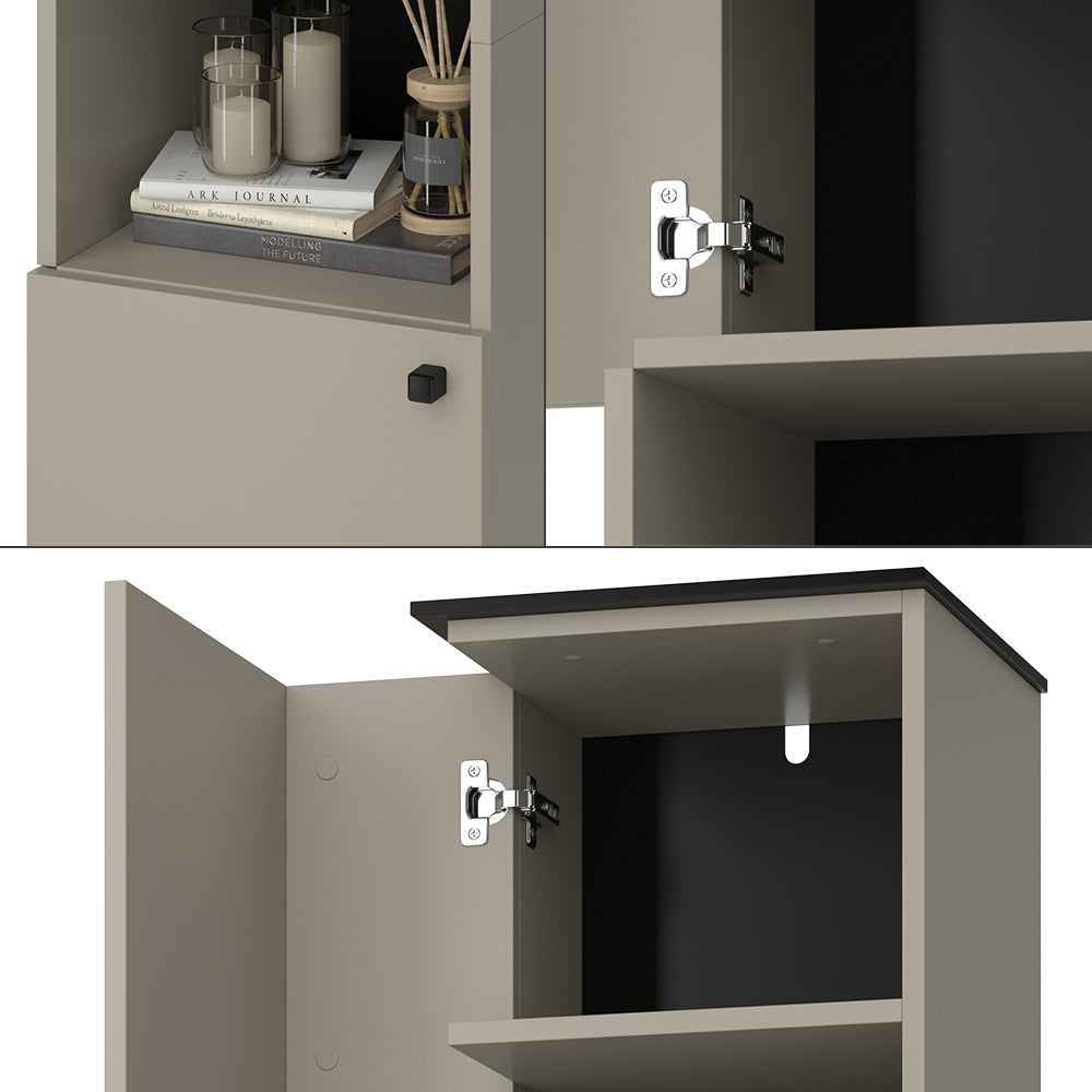 Vicco Armadio per il bagno Grigio 37 x 192 cm con 2 porte