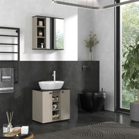 Vicco Specchio contenitore bagno Grigio 60 x 60 cm con specchio