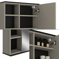 Vicco Specchio contenitore bagno Grigio 60 x 60 cm con specchio