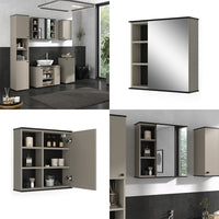 Vicco Specchio contenitore bagno Grigio 60 x 60 cm con specchio