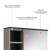 Vicco Specchio contenitore bagno Grigio 60 x 60 cm con specchio