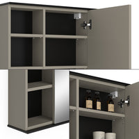 Vicco Specchio contenitore bagno Grigio 80 x 60 cm con specchio