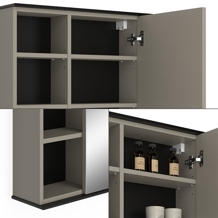 Vicco Specchio contenitore bagno Grigio 80 x 60 cm con specchio