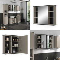 Vicco Specchio contenitore bagno Grigio 80 x 60 cm con specchio