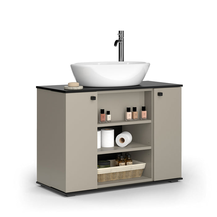 Vicco Mobiletto per lavabo Grigio 80 x 59 cm con 2 porte