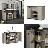 Vicco Mobiletto per lavabo Grigio 80 x 59 cm con 2 porte