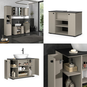 Vicco Mobiletto per lavabo Grigio 80 x 59 cm con 2 porte