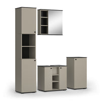 Vicco Set di mobili da bagno Grigio 4 pezzi, con unità alta e unità midi
