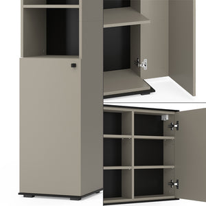 Vicco Set di mobili da bagno Grigio 4 pezzi, con unità alta e unità midi