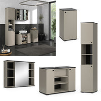 Vicco Set di mobili da bagno Grigio 4 pezzi, con unità alta e unità midi