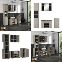 Vicco Set di mobili da bagno Grigio 4 pezzi, con unità alta e unità midi