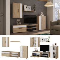 Vicco Parete attrezzata Sonoma/Bianco Set, 4 parti