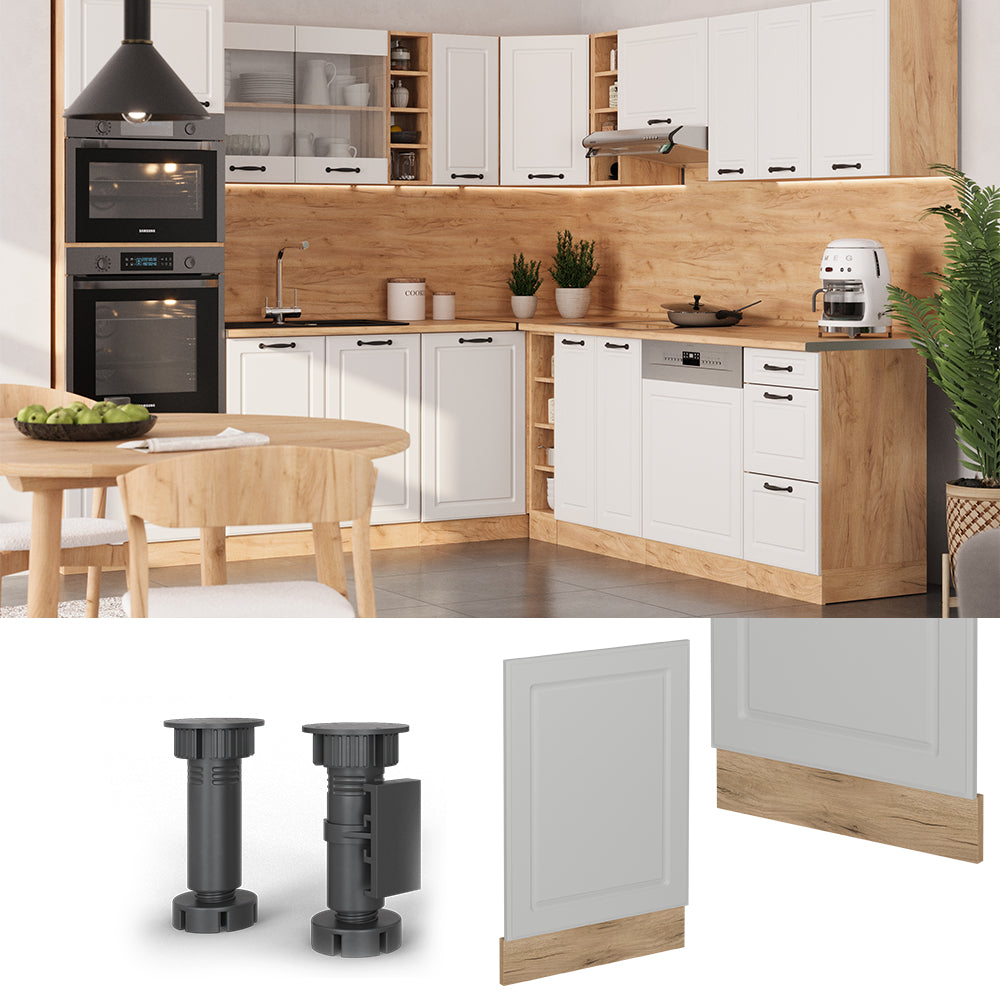 Vicco Pannello frontale per lavastoviglie Bianco casa di campagna 45 cm , PL Antracite