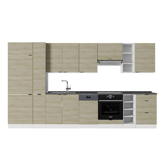 Vicco Cucina componibile Pannello di quercia/bianco 355 cm , PL Antracite