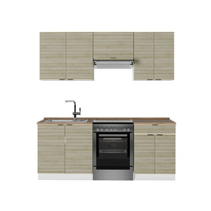 Vicco Cucina componibile Pannello di quercia/bianco 200 cm , PL Rovere