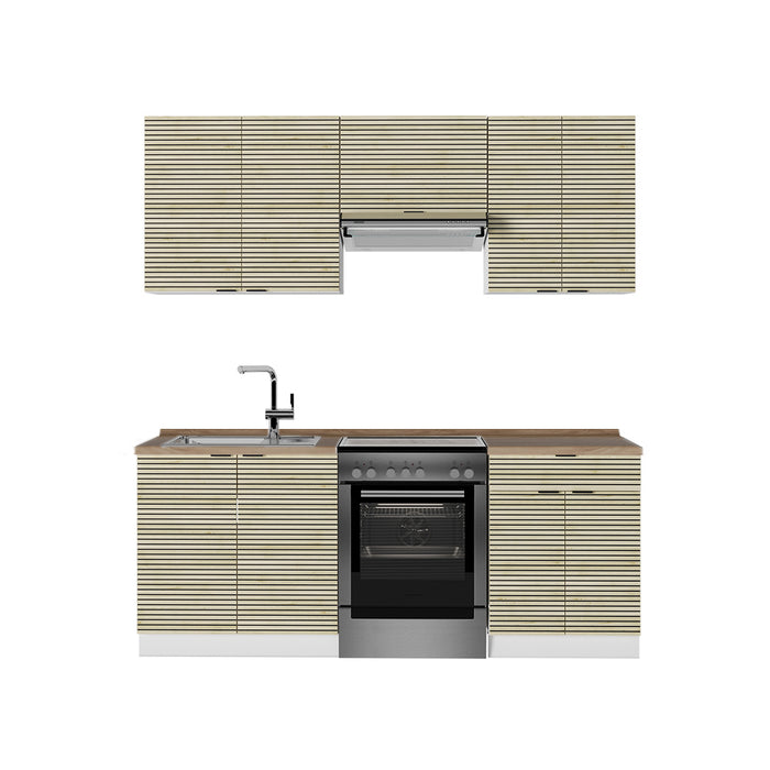 Vicco Cucina componibile Pannello di quercia/bianco 200 cm , PL Rovere
