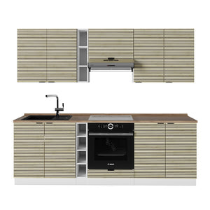 Vicco Cucina componibile Pannello di quercia/bianco 235 cm , PL Rovere