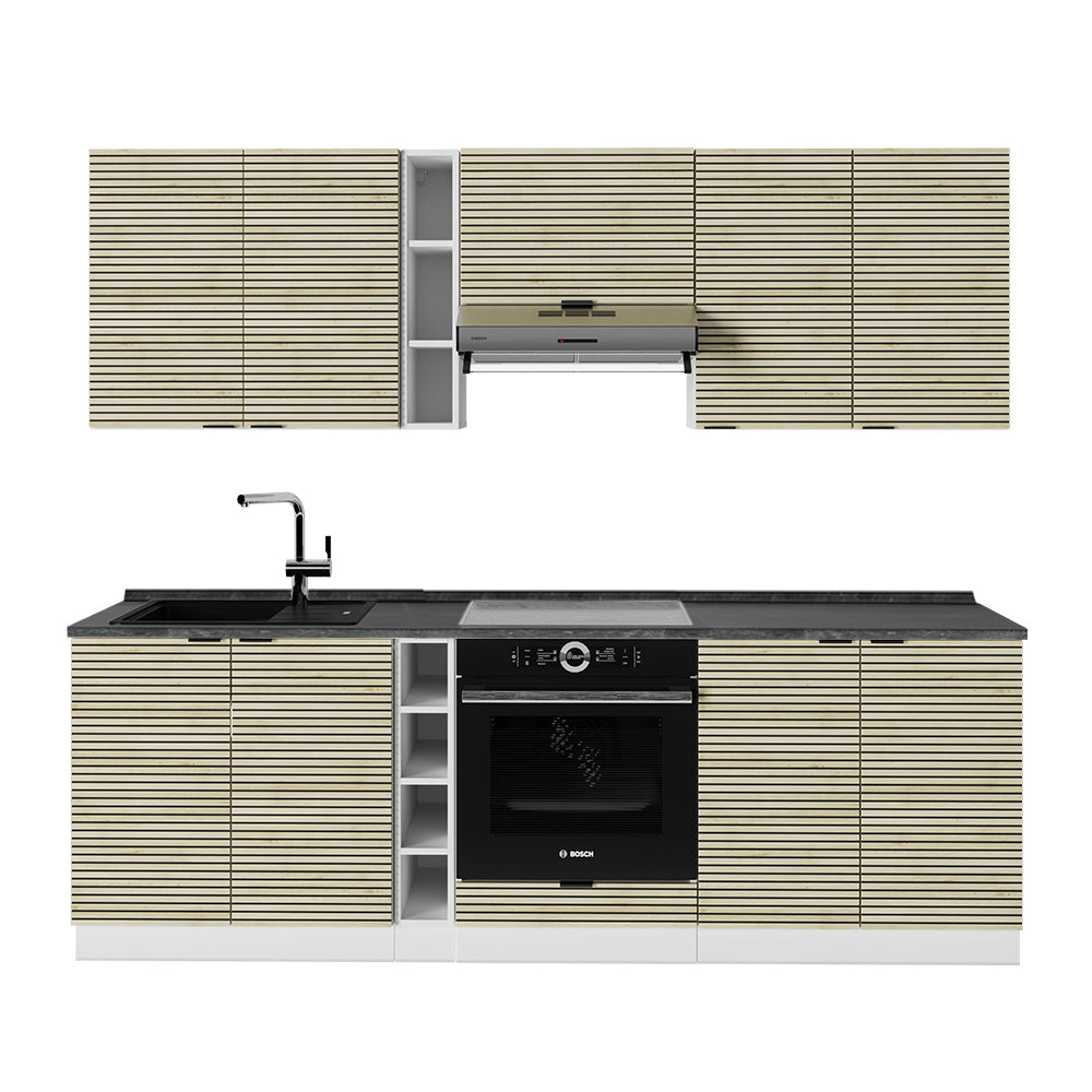 Vicco Cucina componibile Pannello di quercia/bianco 235 cm , PL Antracite