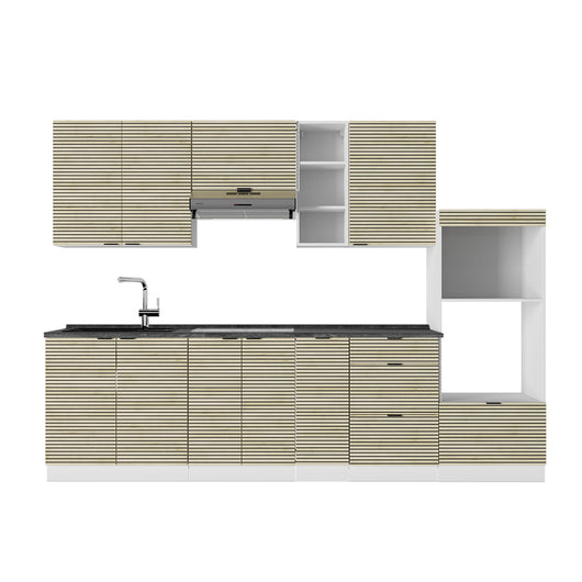Vicco Cucina componibile Pannello di quercia/bianco 280 cm , PL Antracite