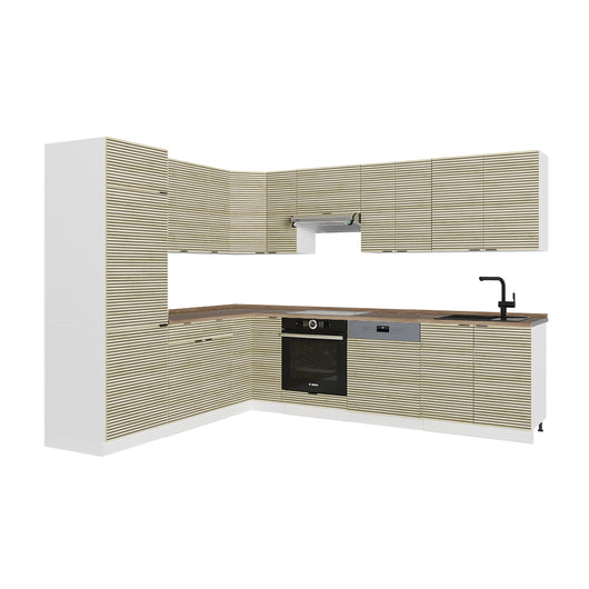 Vicco Cucina angolare completa Pannello di quercia/bianco 227 x 287 cm , PL Rovere