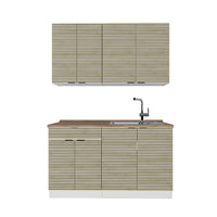 Vicco Cucina completa Pannello di quercia/bianco 140 cm , PL Rovere