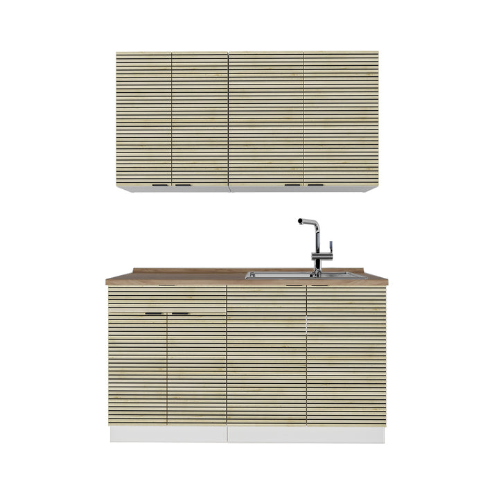 Vicco Cucina completa Pannello di quercia/bianco 140 cm , PL Rovere